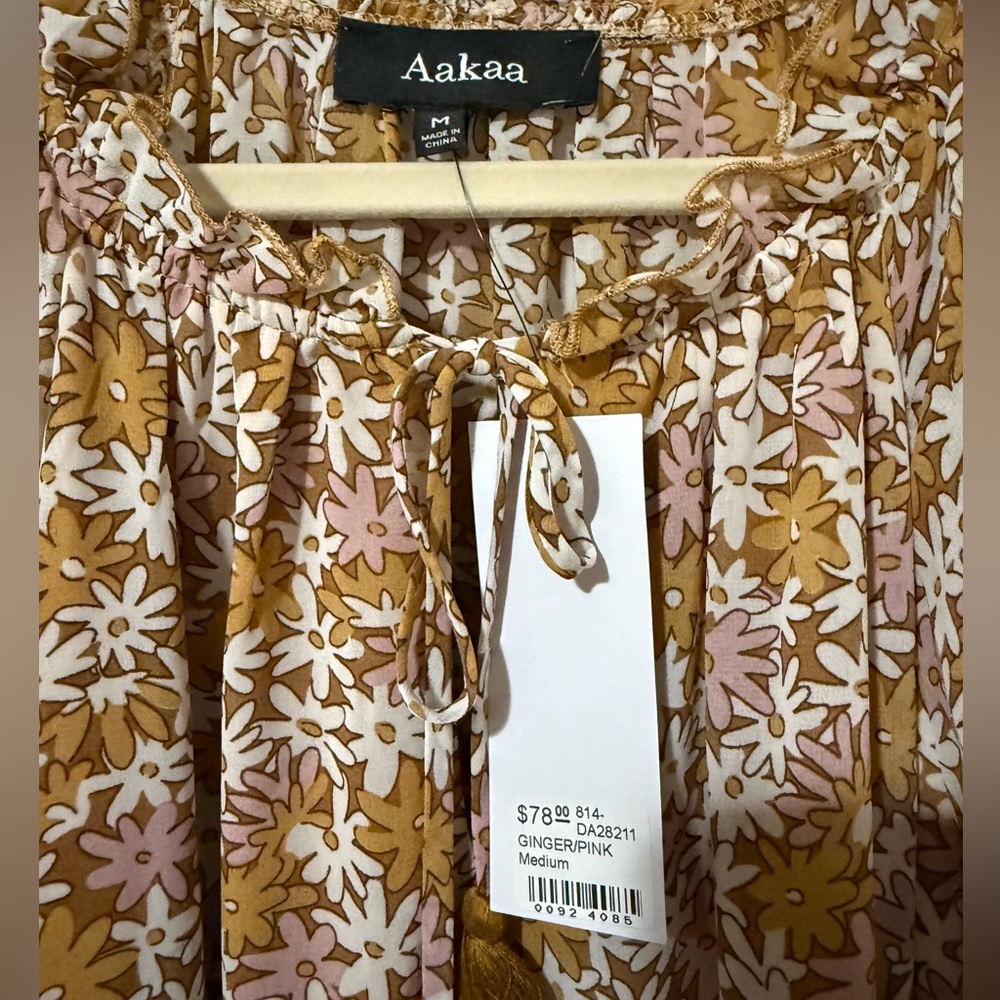 Impeccable Pig It Comes Naturally Dress Size Medium Brown Floral NWT - Picture 3 of 3